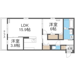 モンテゾーロ西田辺の物件間取画像